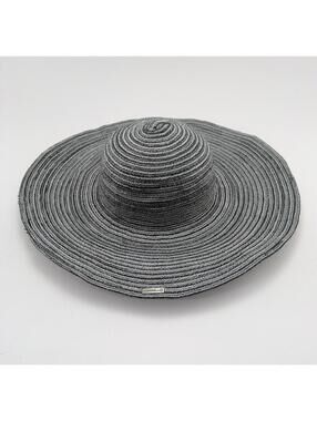 Womens Merrell Gray Striped Wide Brim Outdoor Beach Hat JAS10060 One Size